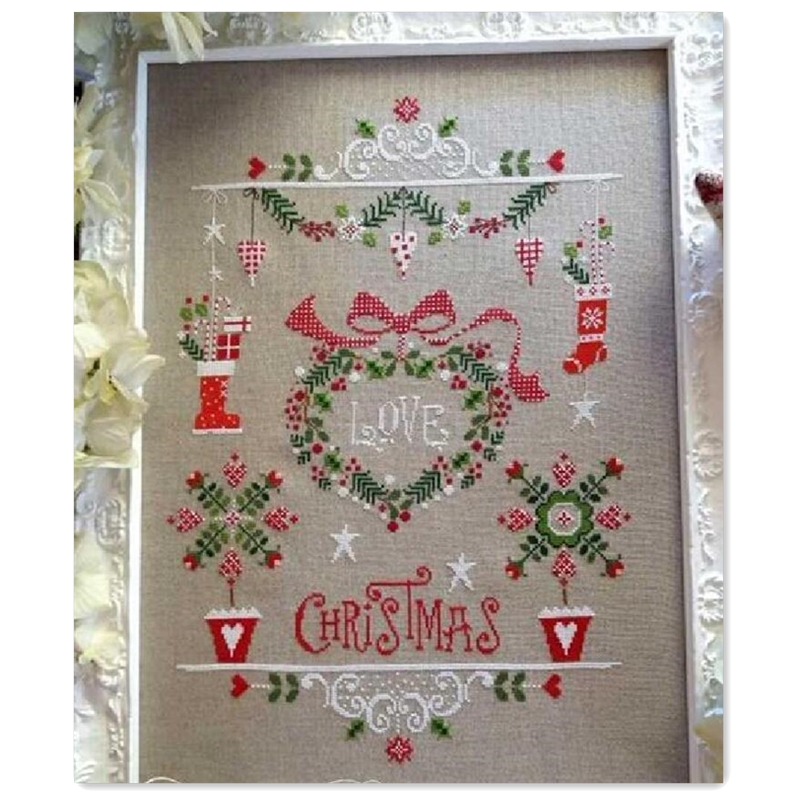 Embroidery Design Love - I love Christmas cross stitch kit