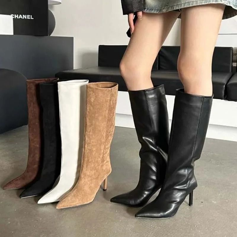 Embroidery Yes - Luxury Women Long Boots Fashion Suede