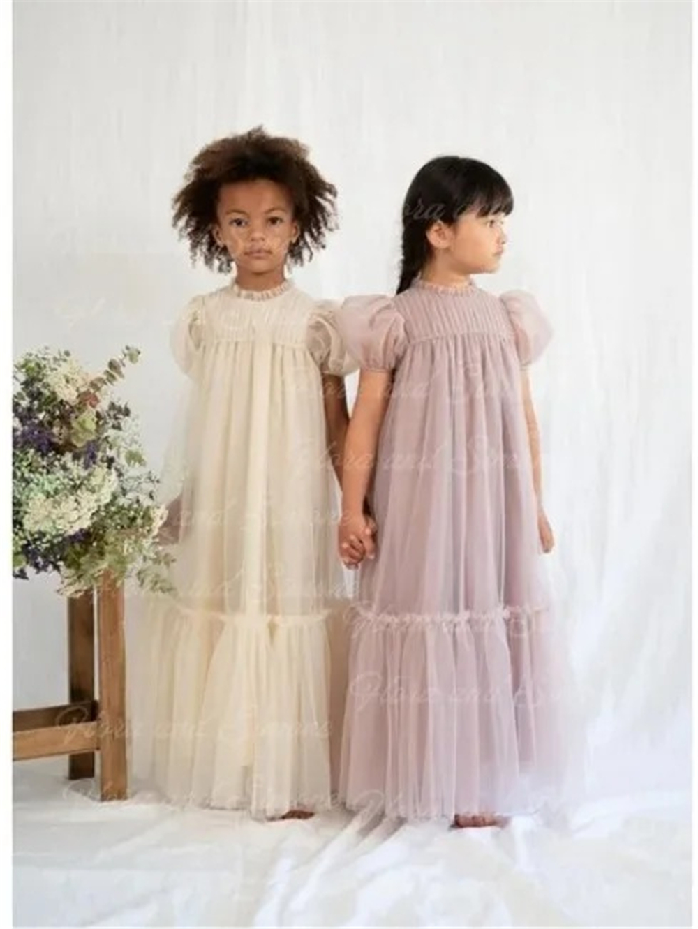 Embroidery Design Love - Lovely Flower Girl Dress Ivory Tulle