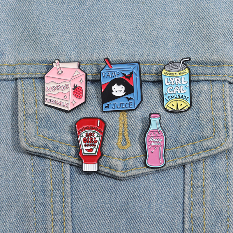 Embroidery Gothic - Delicious Food Enamel Pins Custom JUICE