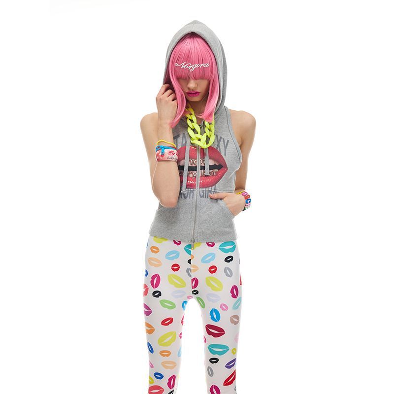 Embroidery Zip Up Hoodie - Y2K Halter Hoodie Tank Top with