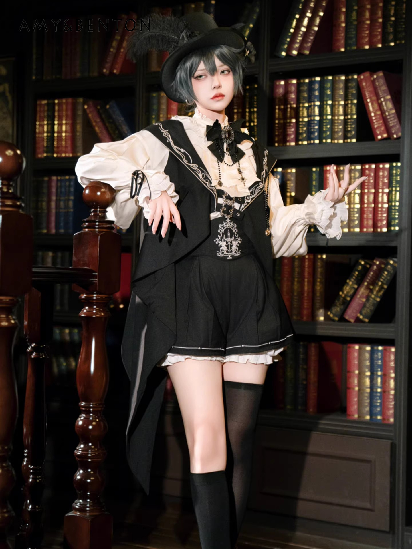 Embroidery Gothic - Original Dark Prince Lolita Prince Suspender