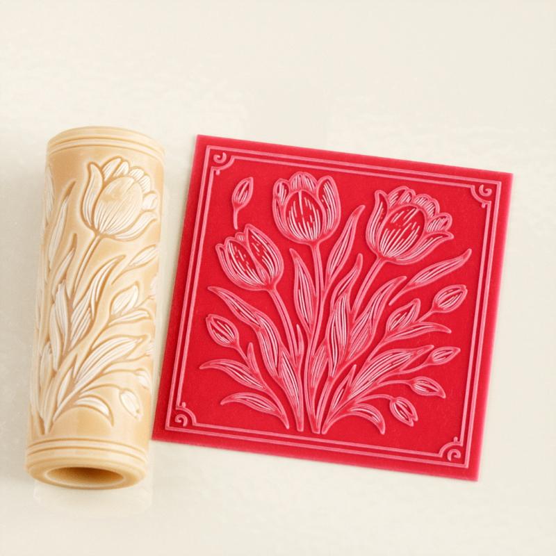 Flower Skull Clay Tile Roller  – обзор и цена Embroidery Texture