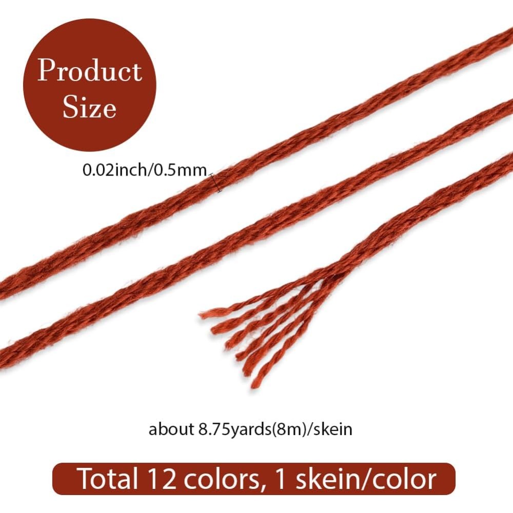 12 Skeins 6 Strands Hand Varie – обзор и цена Embroidery Yarns