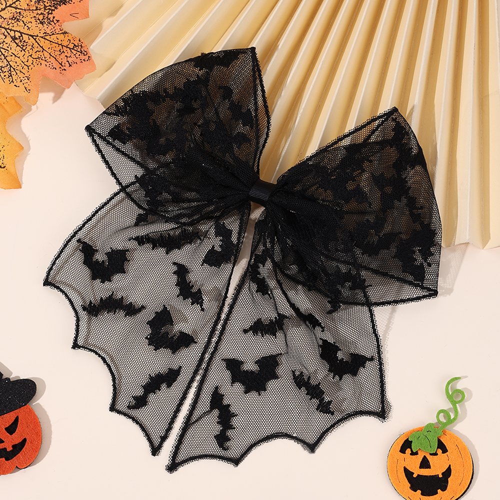 Halloween Bat Bow Hair Clips B – обзор и цена Embroidery Gothic