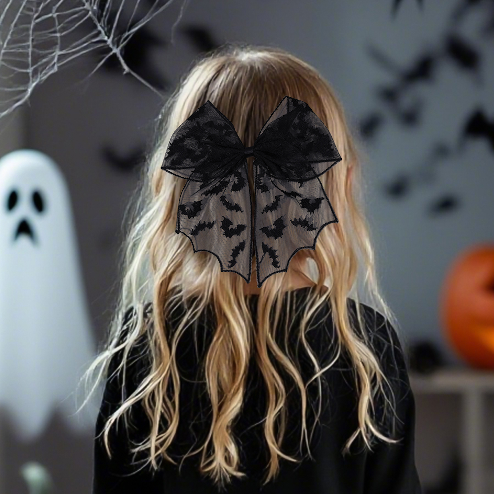 Halloween Bat Bow Hair Clips B – обзор и цена Embroidery Gothic