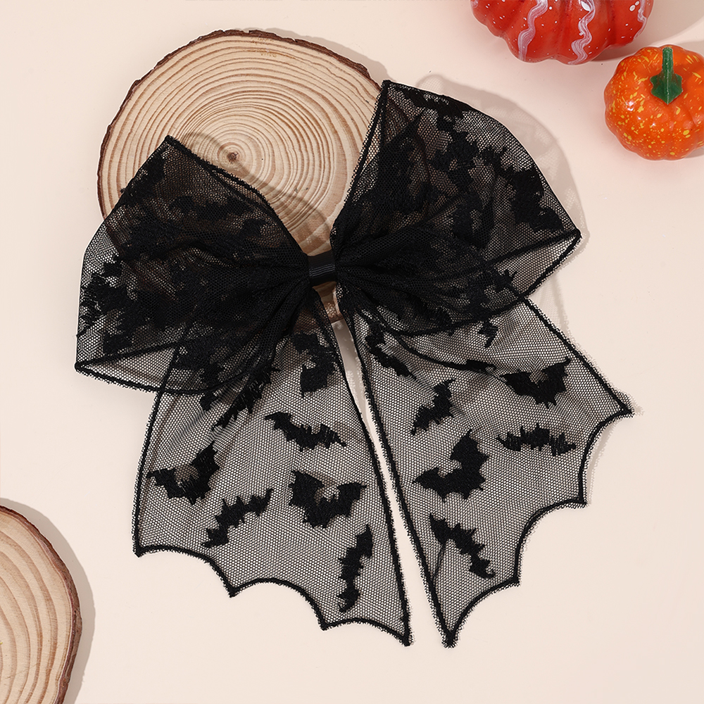 Halloween Bat Bow Hair Clips B – обзор и цена Embroidery Gothic
