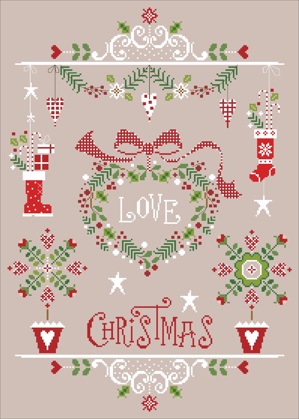 I love Christmas cross stitch  – обзор и цена Embroidery Design Love
