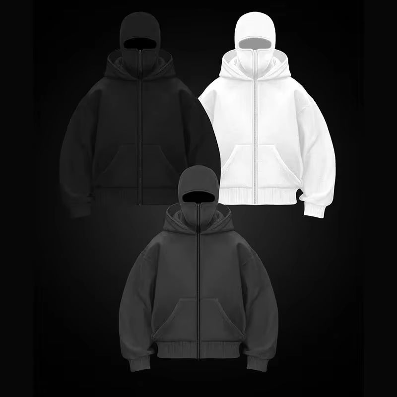Balaclava Men Zip Hoodie Winte – обзор и цена Embroidery Zip Up Hoodie