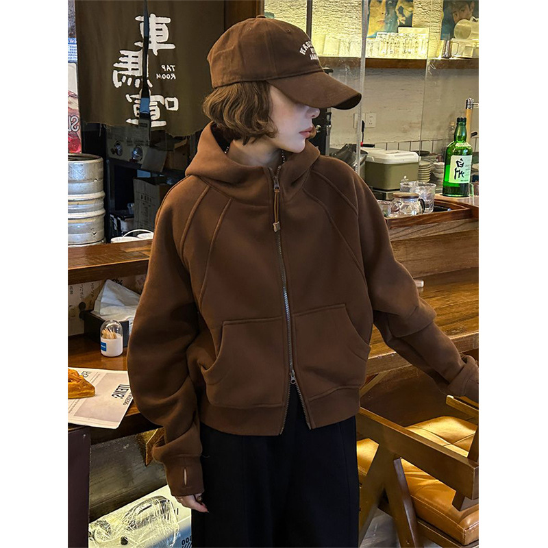 Women Solid Hoodies Fleeced Sh – обзор и цена Embroidery Zip Up Hoodie