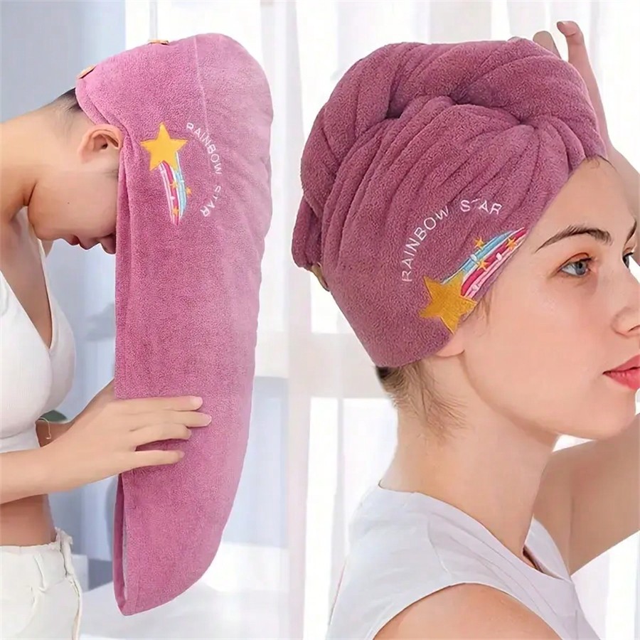 Quick-Dry Coral Fleece Hair To – обзор и цена Embroidery Towel