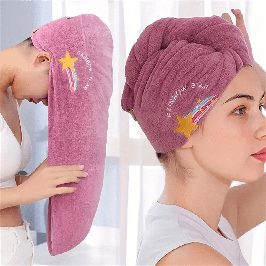 Quick-Dry Coral Fleece Hair To – обзор и цена Embroidery Towel