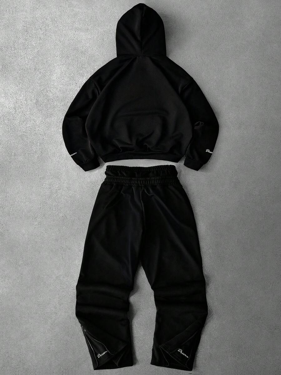 Men Black Hoodie And Joggers S – обзор и цена Embroidery Origin