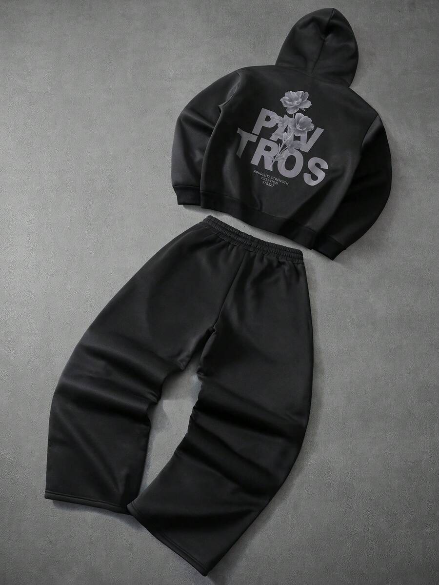 Men Black Hoodie And Joggers S – обзор и цена Embroidery Origin