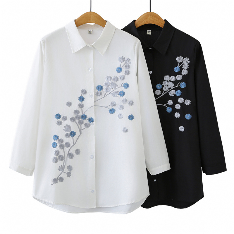 Women Plus Size Long Sleeve Co – обзор и цена Embroidery Shirt