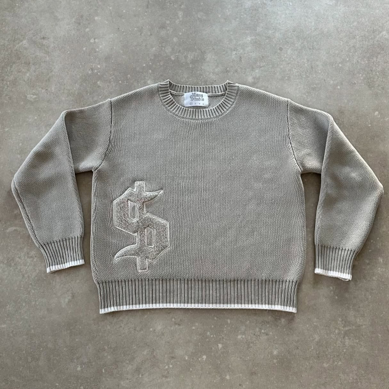 Harajuku Casual gold Sweaters  – обзор и цена Embroidery Gothic