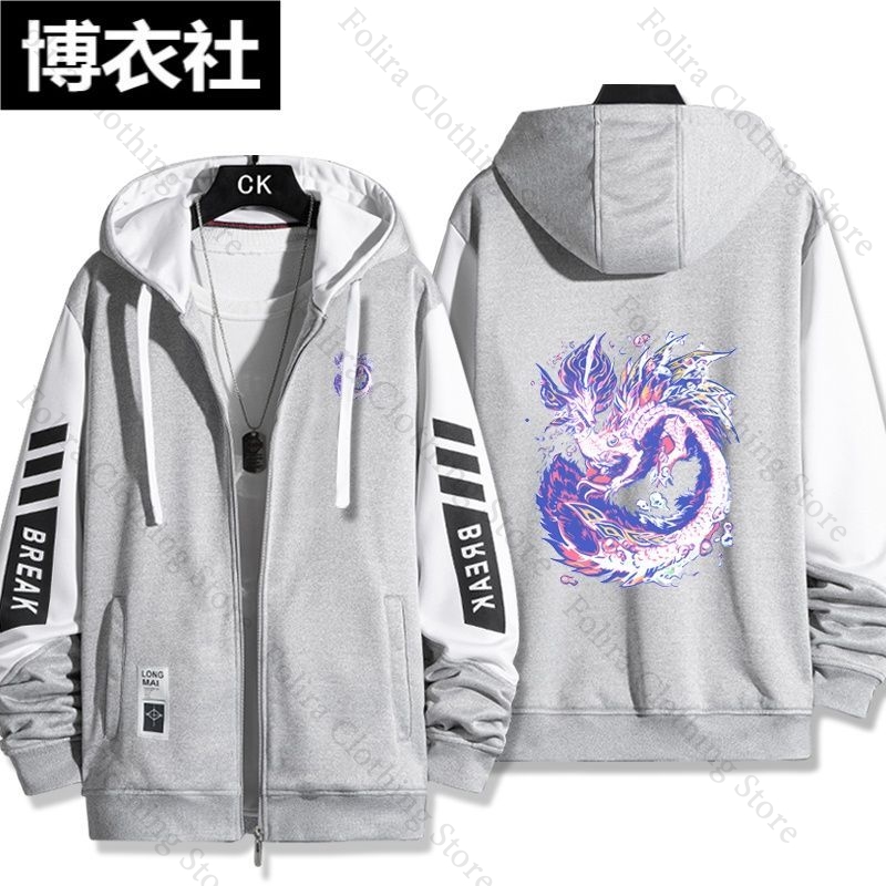 Game Monster Hunter Print Hood – обзор и цена Embroidery Zip Up Hoodie
