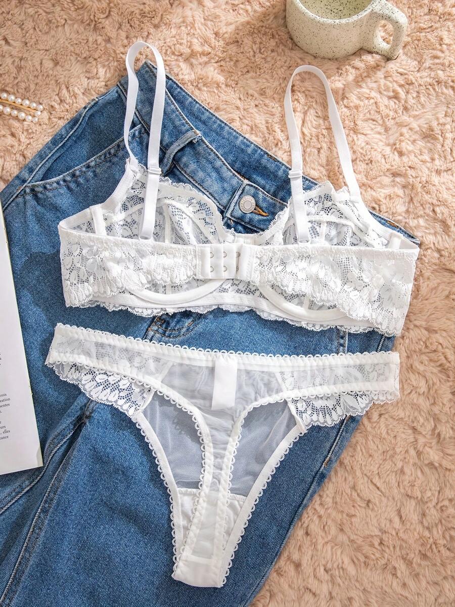 White Lace Bra and Panty Set w – обзор и цена Embroidery Origin