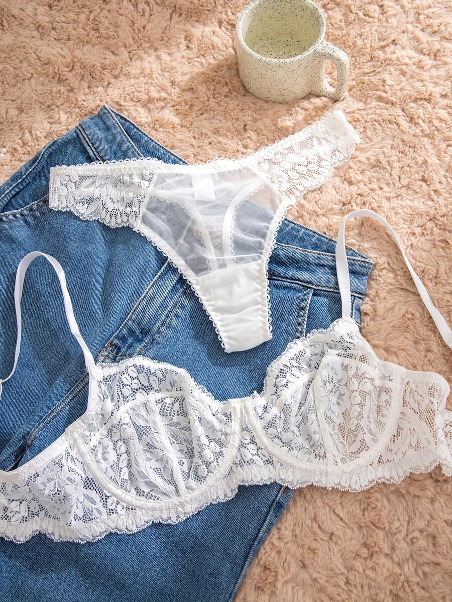 White Lace Bra and Panty Set w – обзор и цена Embroidery Origin
