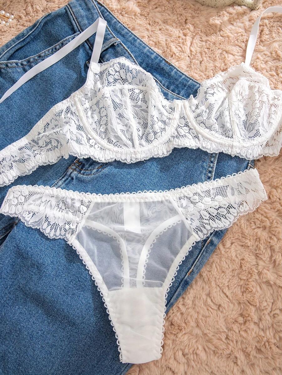 White Lace Bra and Panty Set w – обзор и цена Embroidery Origin