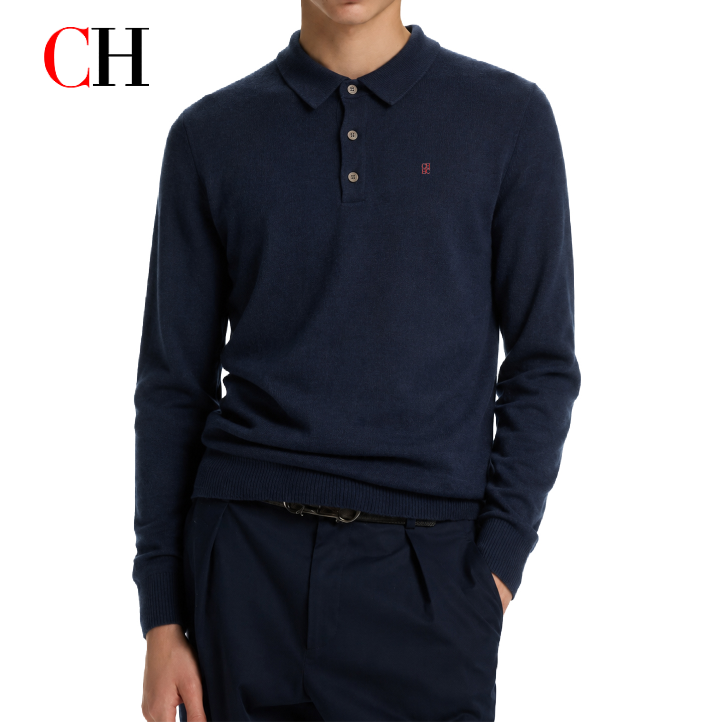 CH Men's Knit Polo Shirt Long  – обзор и цена Embroidery Men Shirt