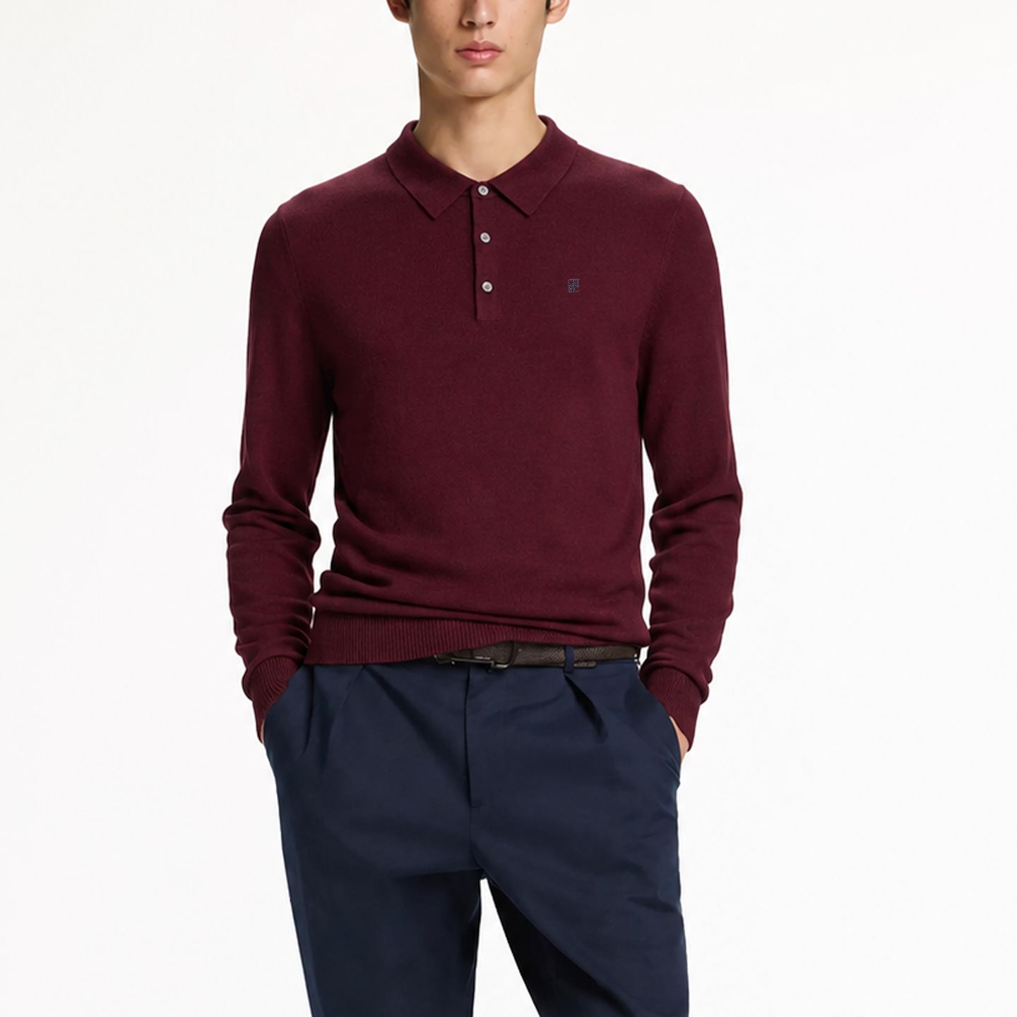 CH Men's Knit Polo Shirt Long  – обзор и цена Embroidery Men Shirt