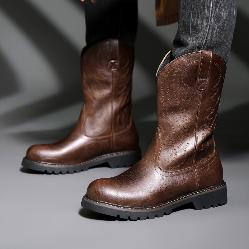 Fashion Mens Cowboy Boots New  – обзор и цена Embroidery Yes
