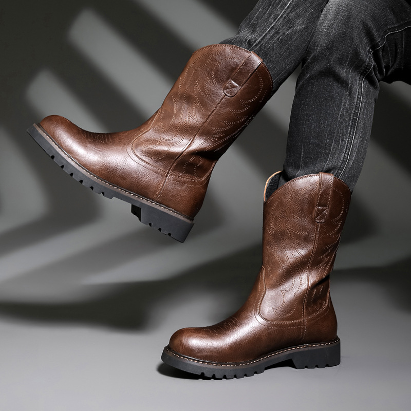 Fashion Mens Cowboy Boots New  – обзор и цена Embroidery Yes