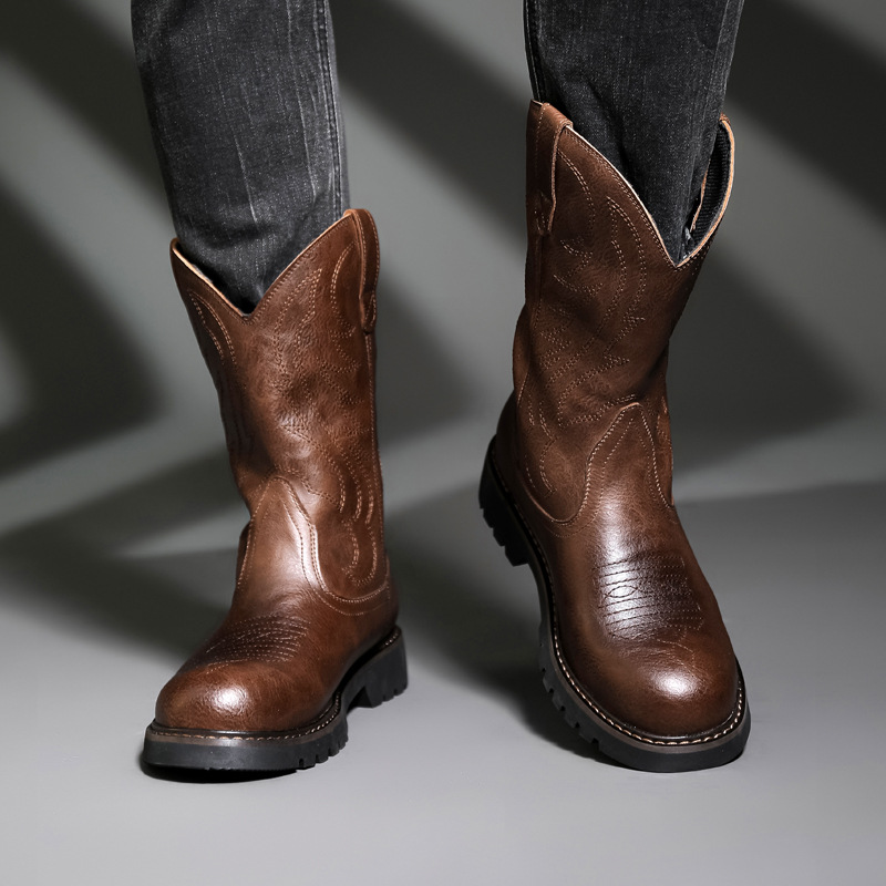 Fashion Mens Cowboy Boots New  – обзор и цена Embroidery Yes