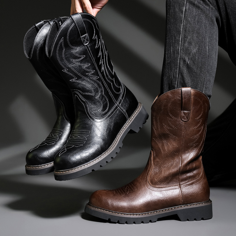 Fashion Mens Cowboy Boots New  – обзор и цена Embroidery Yes