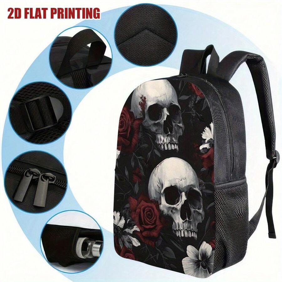 Gothic Skull Floral Backpack B – обзор и цена Embroidery Gothic