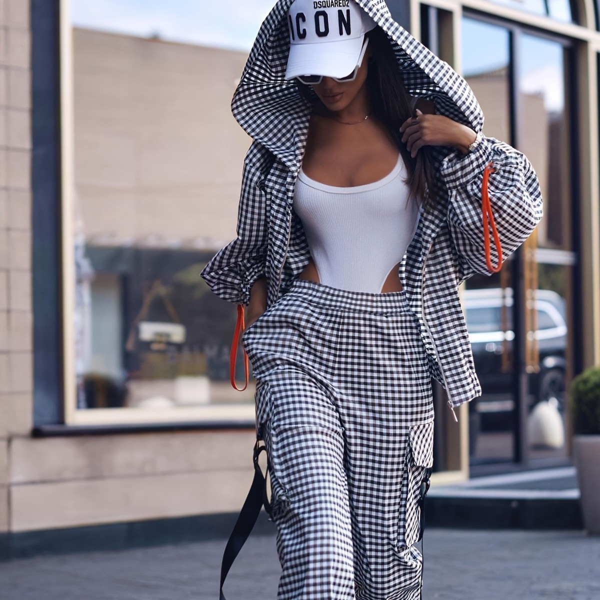 Spring Autumn Casual Plaid Pri – обзор и цена Embroidery Zip Up Hoodie