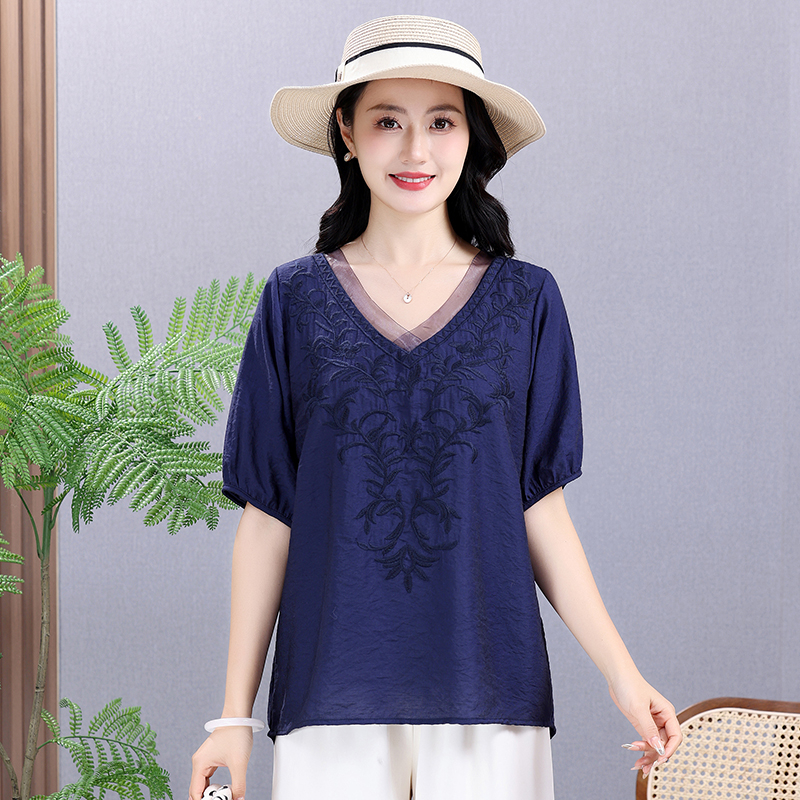 Summer Elastic Tee Shirt Solid – обзор и цена Embroidery Shirt