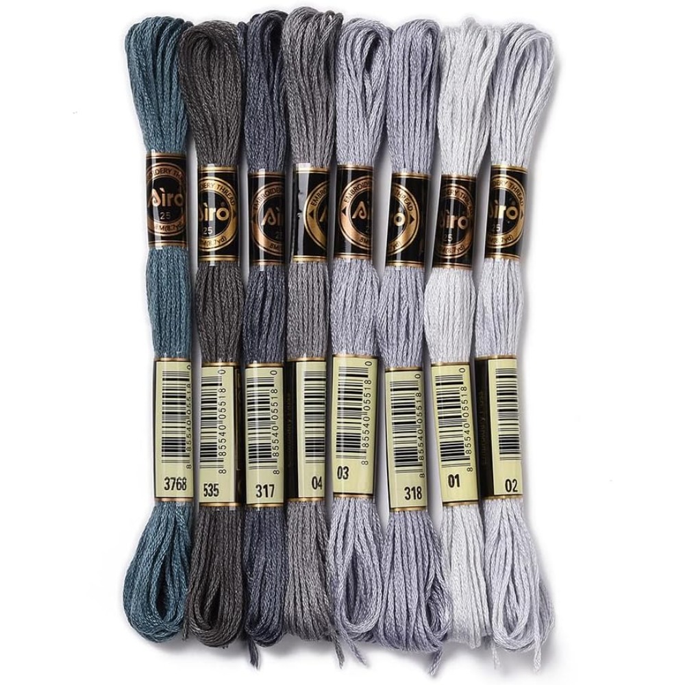 8 Skeins 70 Yards Grey Friends – обзор и цена Embroidery Yarns