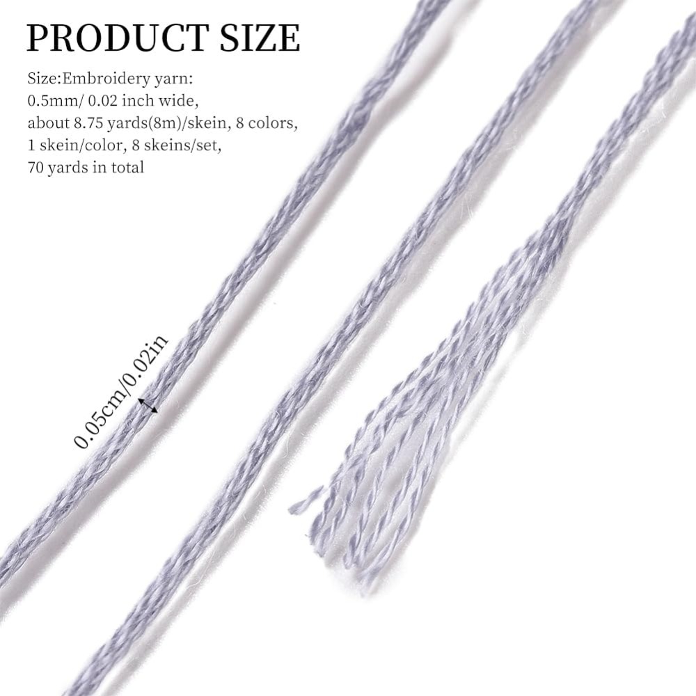8 Skeins 70 Yards Grey Friends – обзор и цена Embroidery Yarns