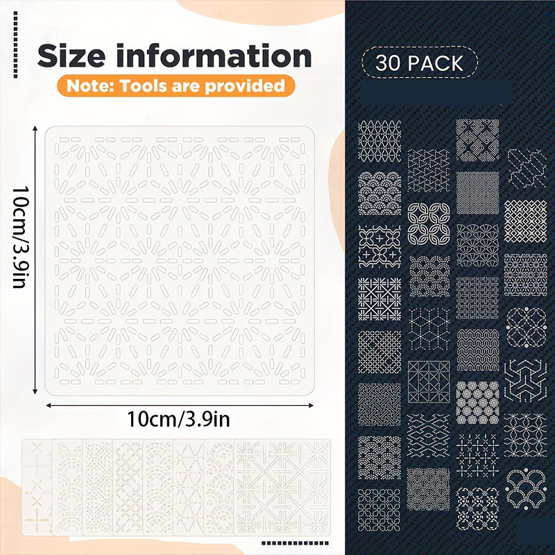 30Pcs Embroidery Templates DIY – обзор и цена Embroidery Yarns