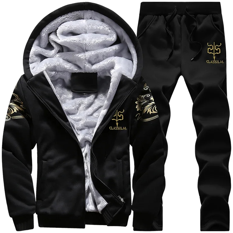 Autumn Winter Men's Sports Set – обзор и цена Embroidery Zip Up Hoodie