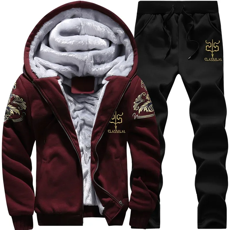 Autumn Winter Men's Sports Set – обзор и цена Embroidery Zip Up Hoodie