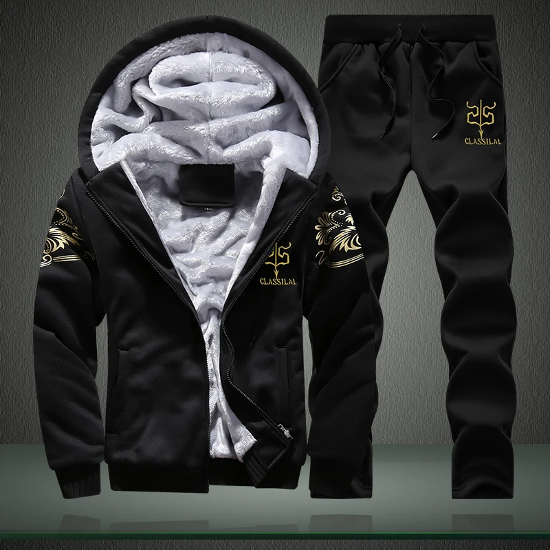 Autumn Winter Men's Sports Set – обзор и цена Embroidery Zip Up Hoodie