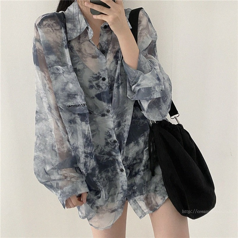 Shirts Women Fashion Tie Dye H – обзор и цена Embroidery Gothic