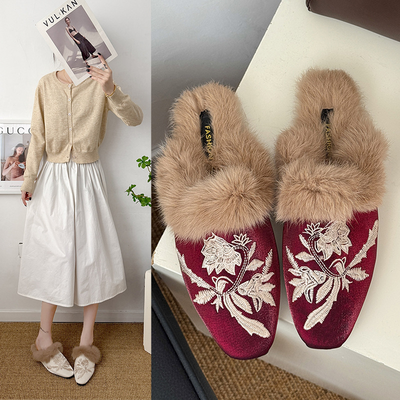 Large Size Women's Half Slippe – обзор и цена Embroidery Yes