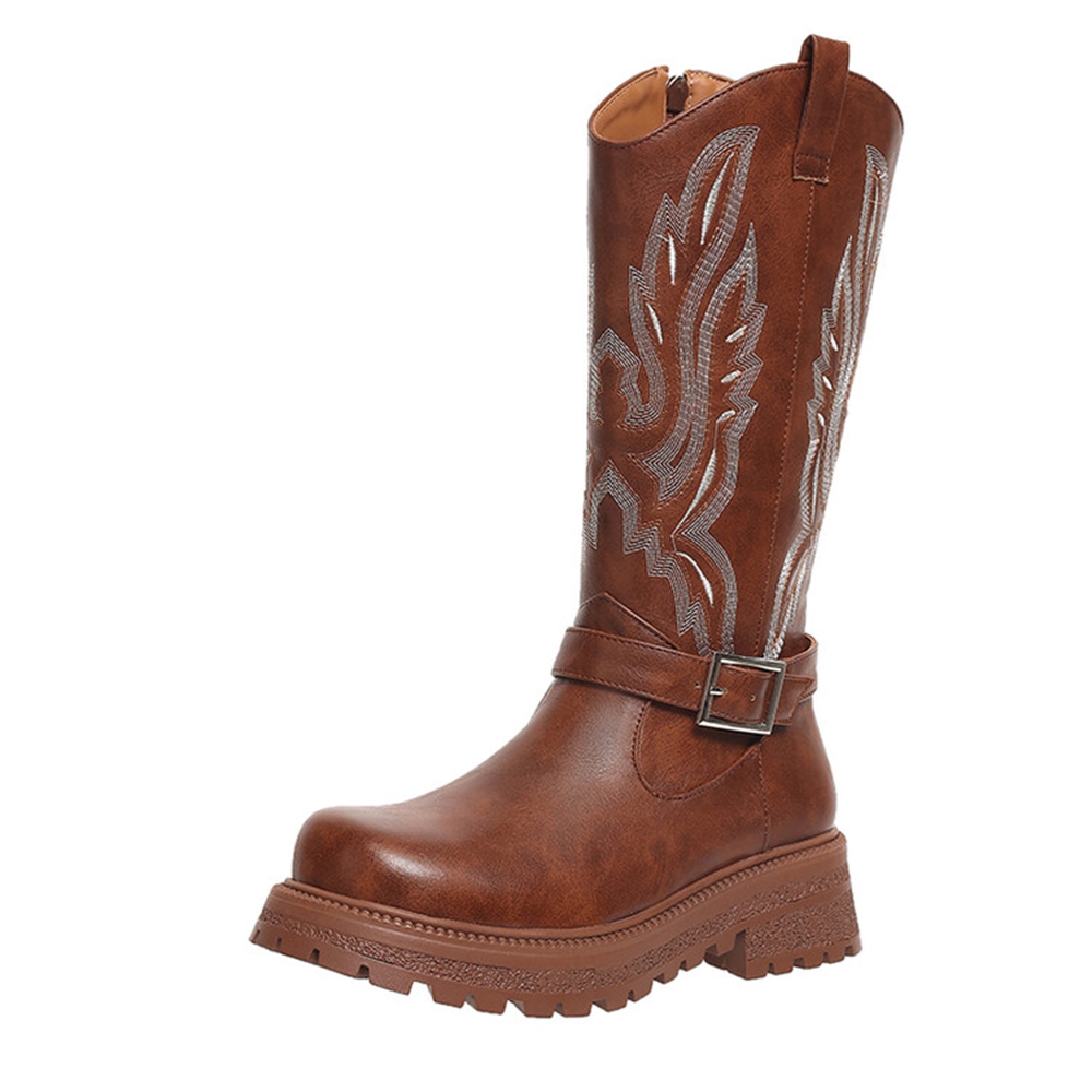 Women Knee High Boots Thick He – обзор и цена Embroidery Yes