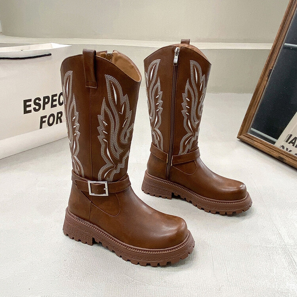 Women Knee High Boots Thick He – обзор и цена Embroidery Yes