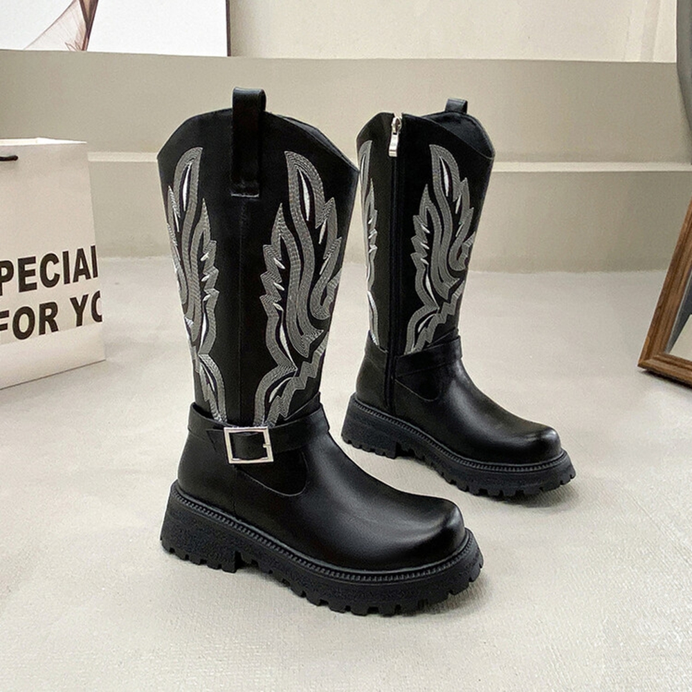 Women Knee High Boots Thick He – обзор и цена Embroidery Yes