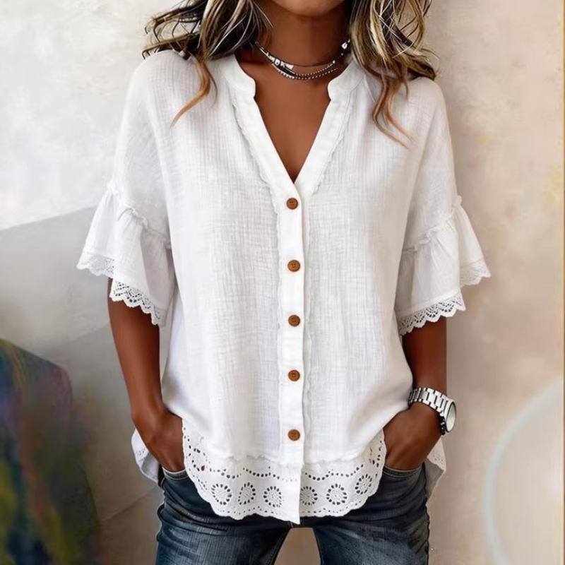 Women Vintage V Neck Lace Ruff – обзор и цена Embroidery Men Shirt