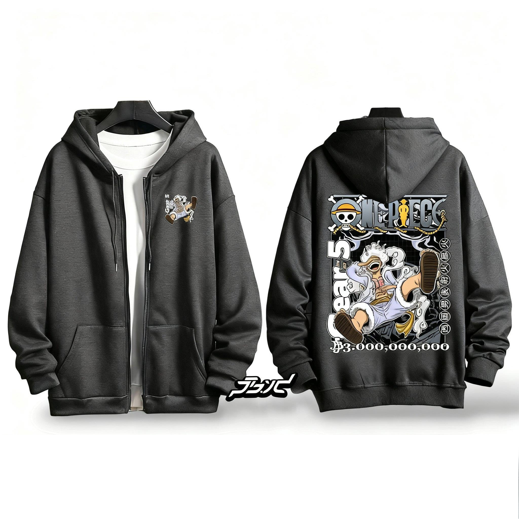 One Piece Gear 5 Luffy Anime H – обзор и цена Embroidery Zip Up Hoodie