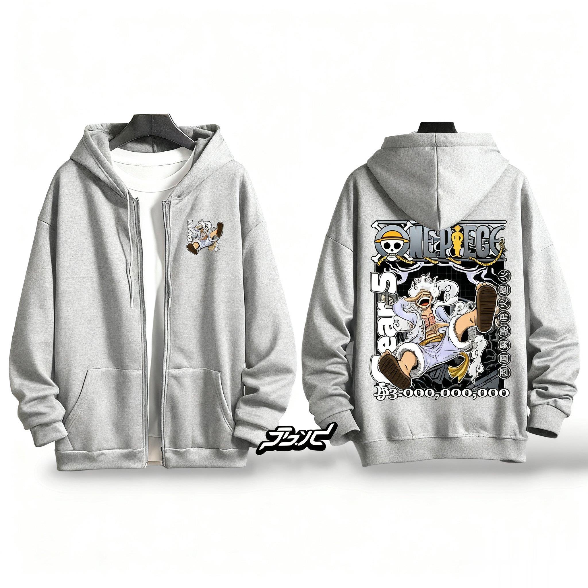 One Piece Gear 5 Luffy Anime H – обзор и цена Embroidery Zip Up Hoodie