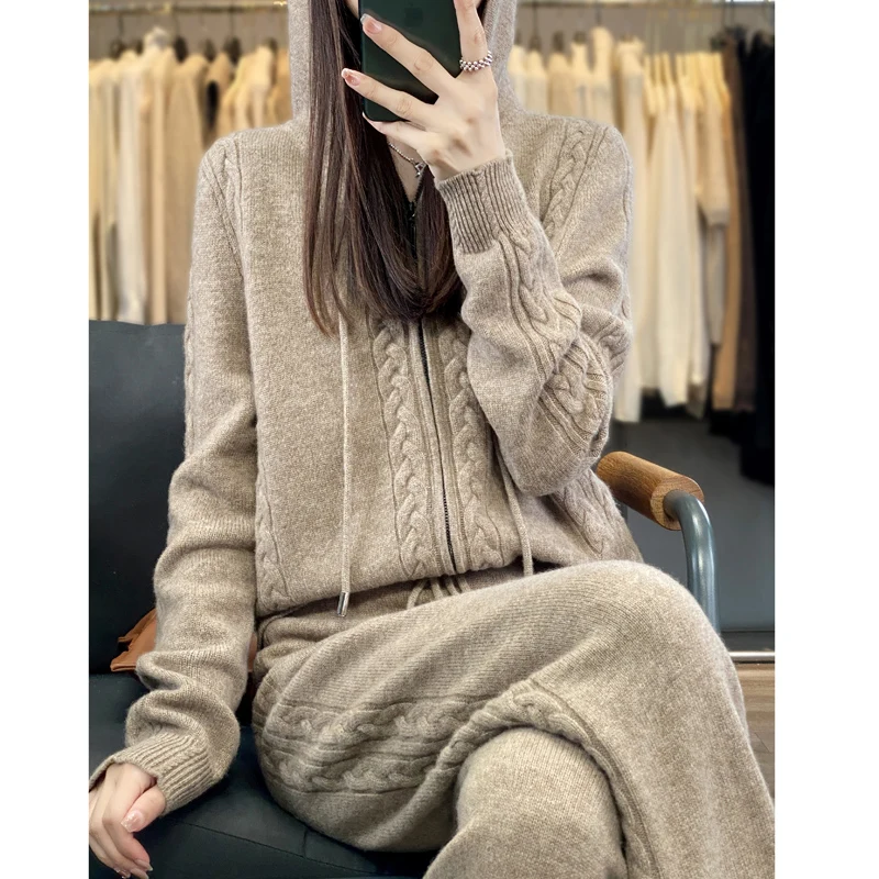 Women's Pure Cashmere Hooded C – обзор и цена Embroidery Zip Up Hoodie