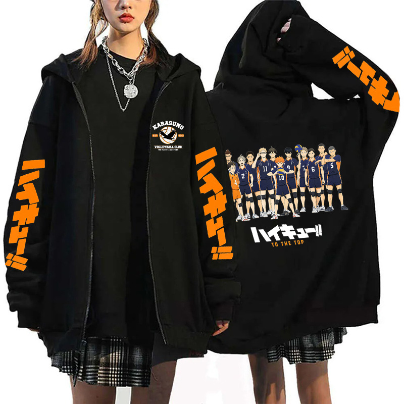 Haikyuu Hinata Graphic Zippper – обзор и цена Embroidery Zip Up Hoodie