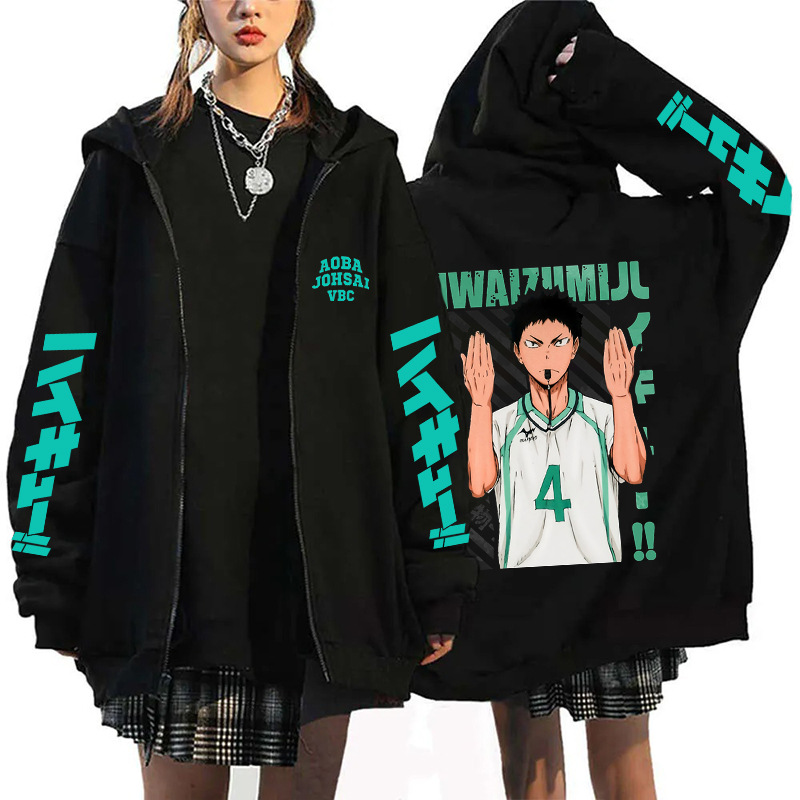 Haikyuu Hinata Graphic Zippper – обзор и цена Embroidery Zip Up Hoodie